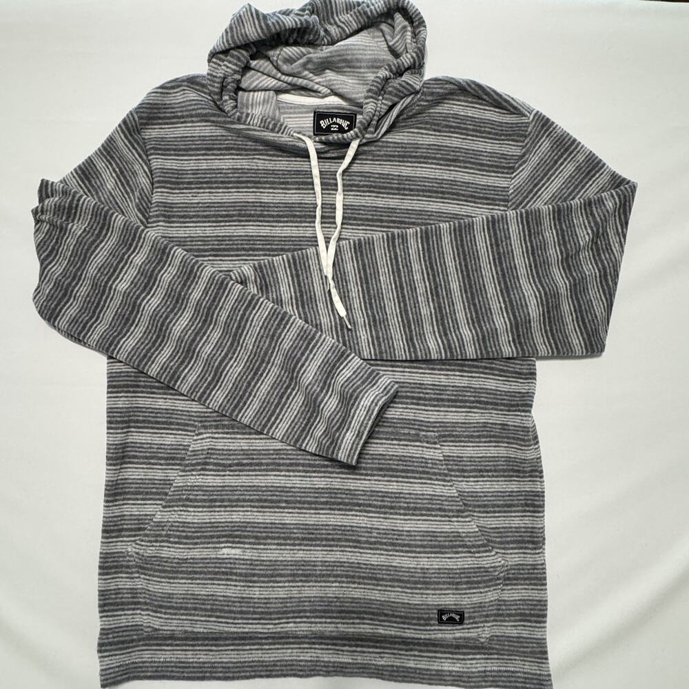 Billabong Hoodie Size Large Stripe Gray Y2K Pullover L